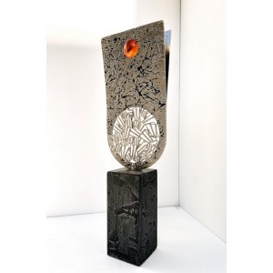Shakil Ismail, 6.5 x 19 Inch, Metal Sculpture with Glass, Sculpture, AC-SKL-134